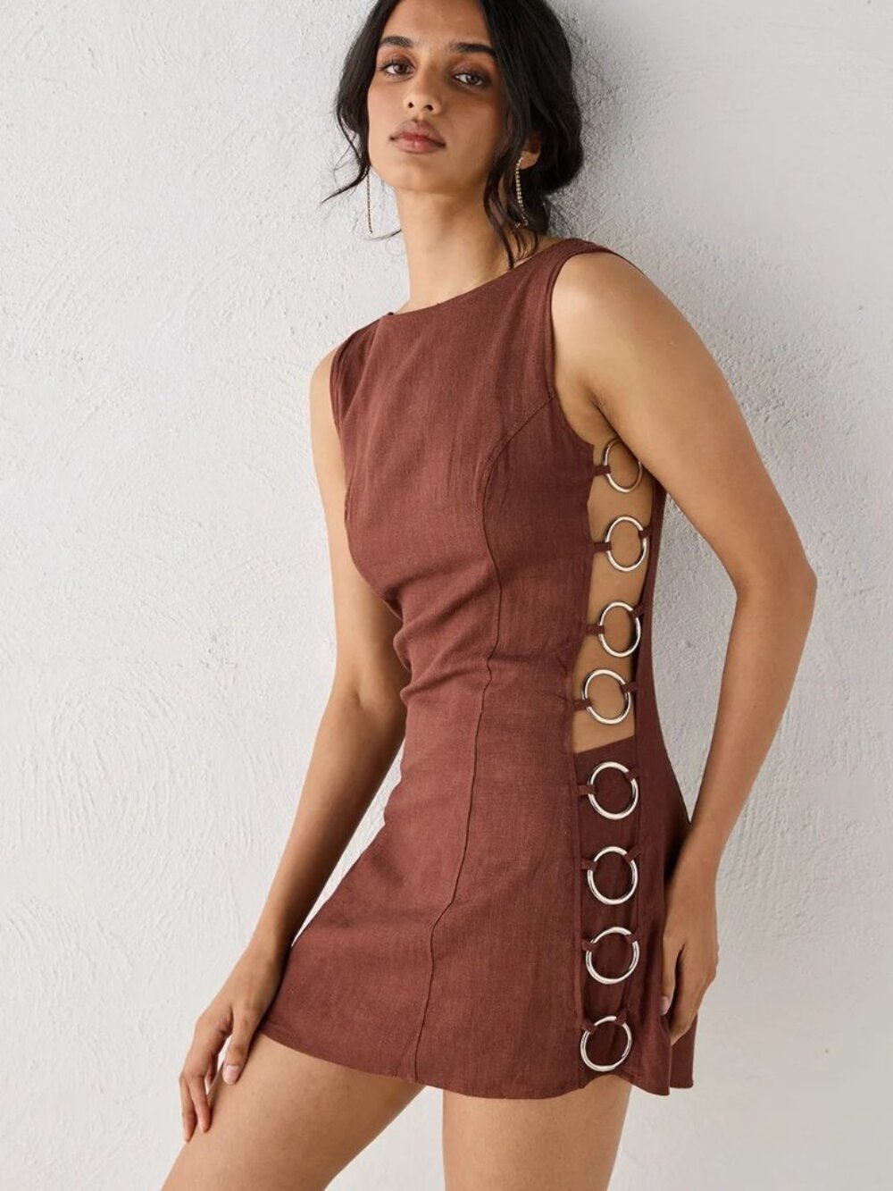 VRG GRL Discoteca Mini Dress - Chestnut - Size 4 US / 8 AUS